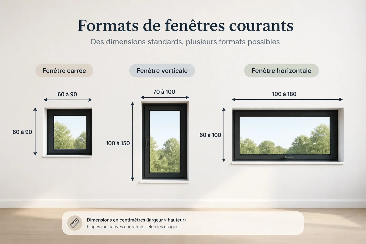 Dimension fenêtre standard : les tailles vraiment courantes