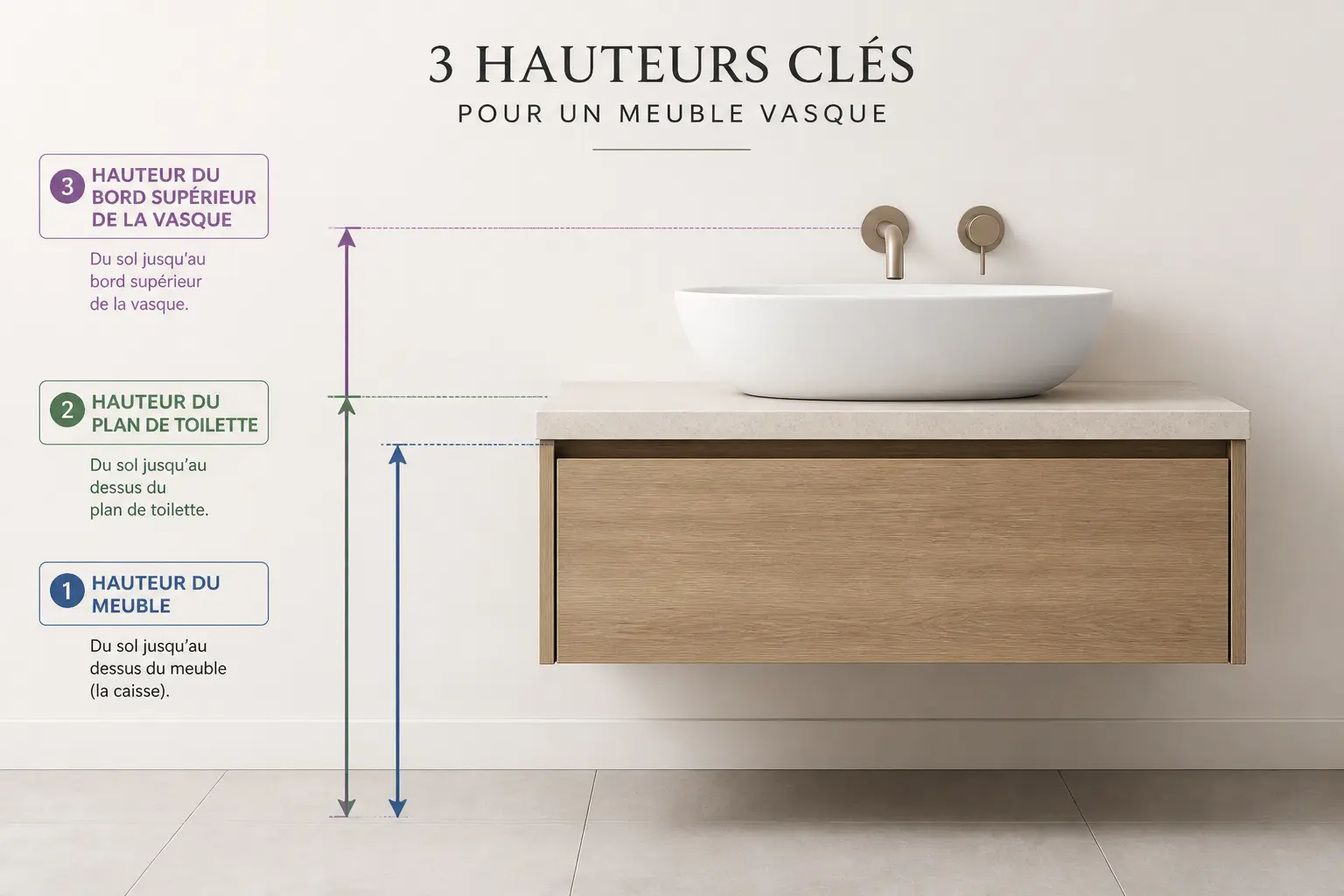 Quelle est la hauteur standard d’un meuble vasque ?