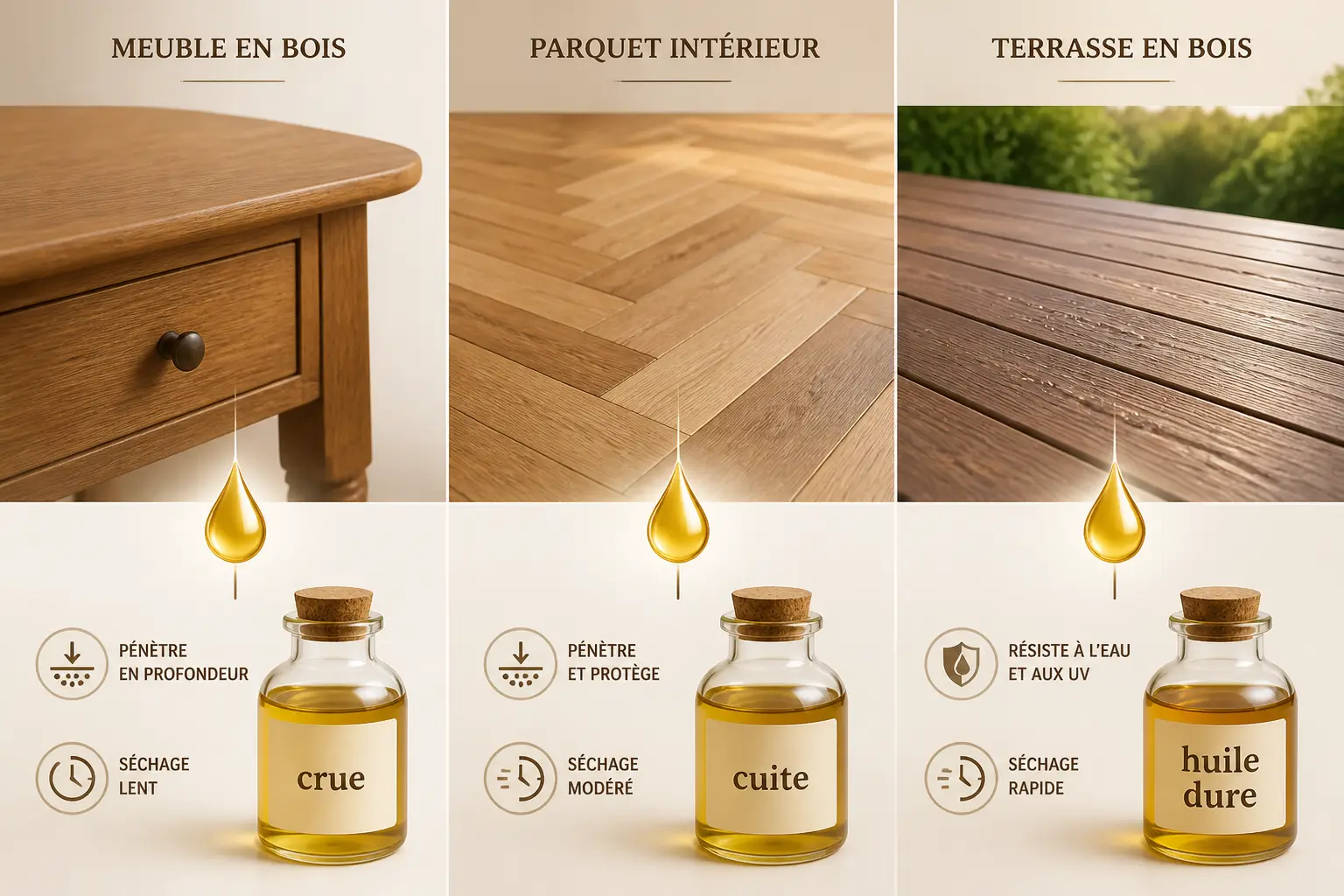 Quelle huile de lin pour bois choisir selon le support et l’essence ?