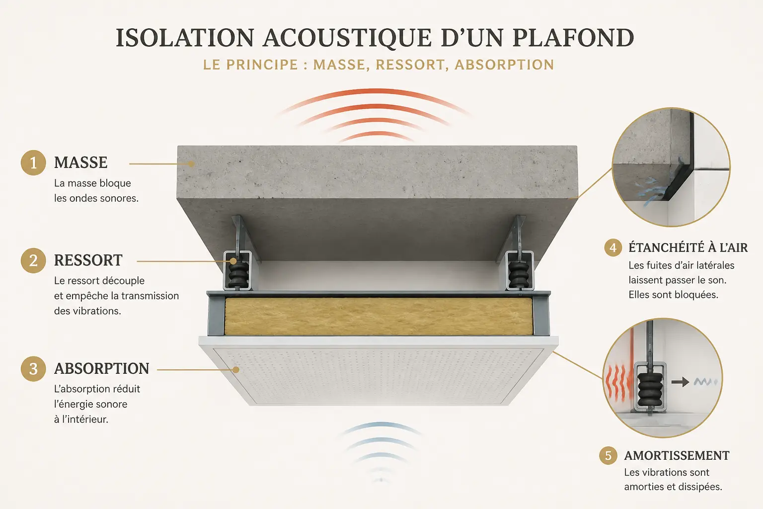 Pourquoi un plafond mal traité laisse autant passer le bruit