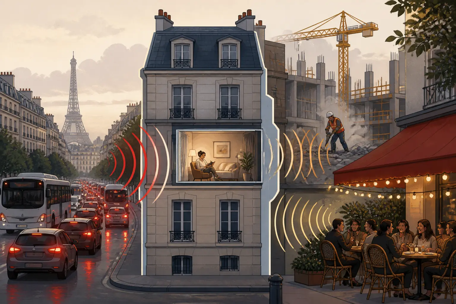 Trafic, voisinage, chantiers et lieux festifs : les sources les plus fréquentes à Paris