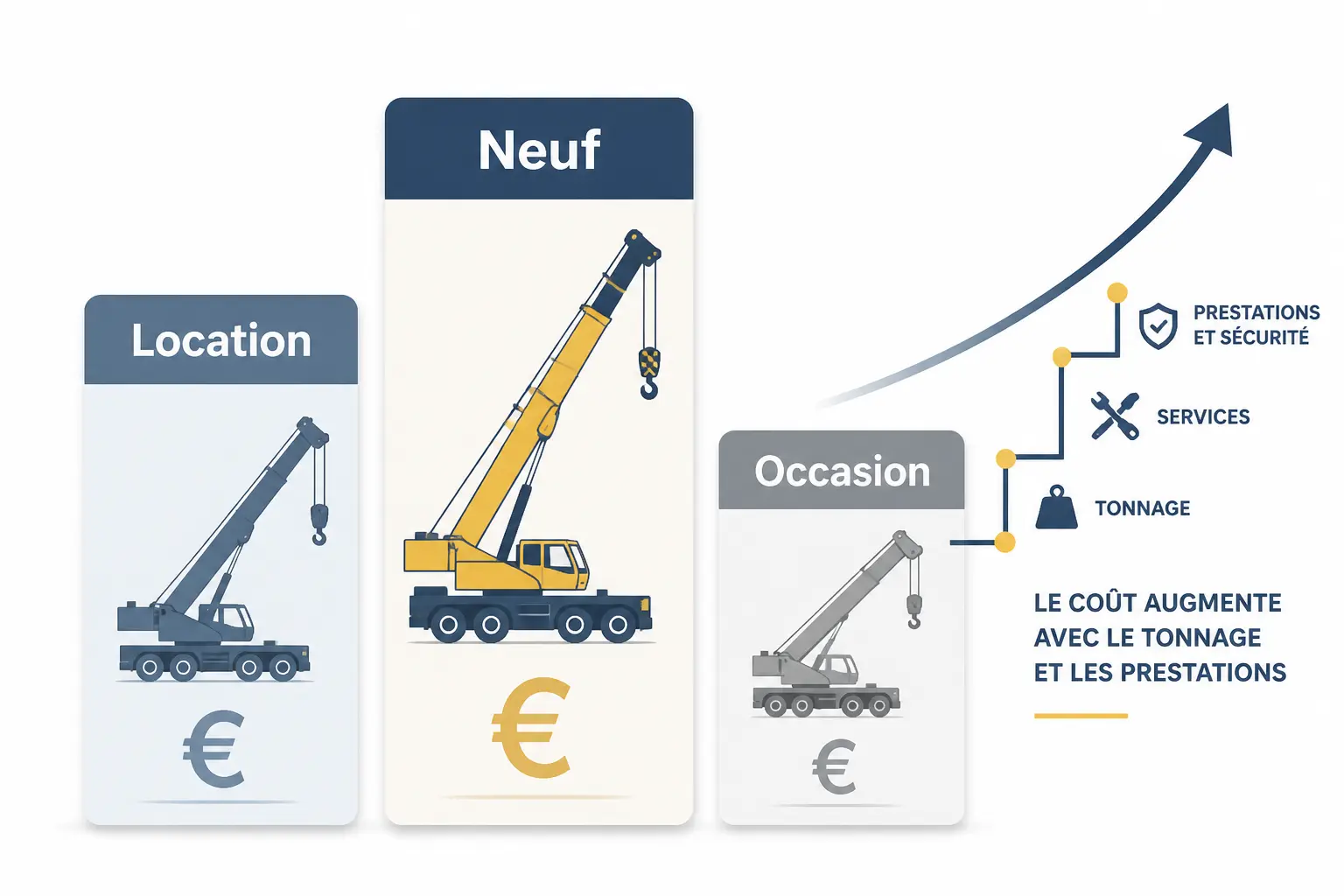 Coût de location, achat et occasion d’une grue mobile : les écarts de prix à comprendre