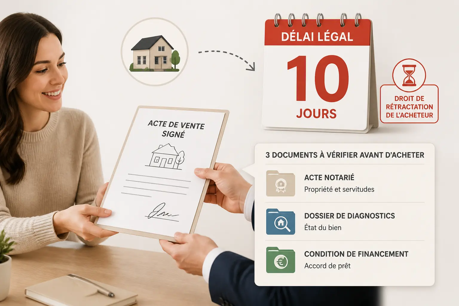 Achat immobilier : le délai de rétractation de 10 jours et les documents à vérifier