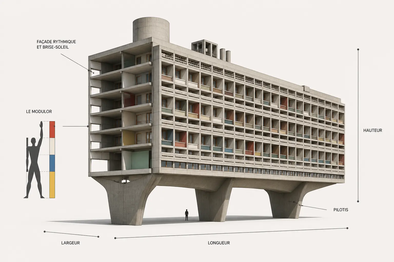 Le projet architectural de Le Corbusier : du Modulor au béton brut