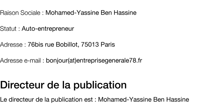 Coordonnées éditeur