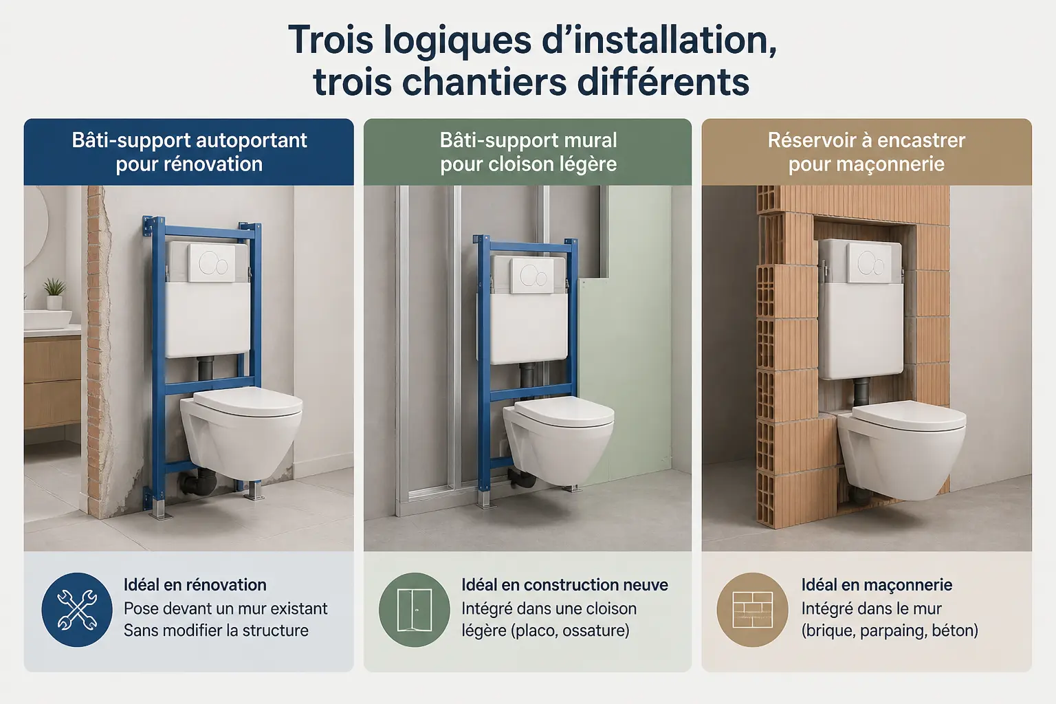Les gammes de bâti-support Geberit à connaître avant de comparer les prix