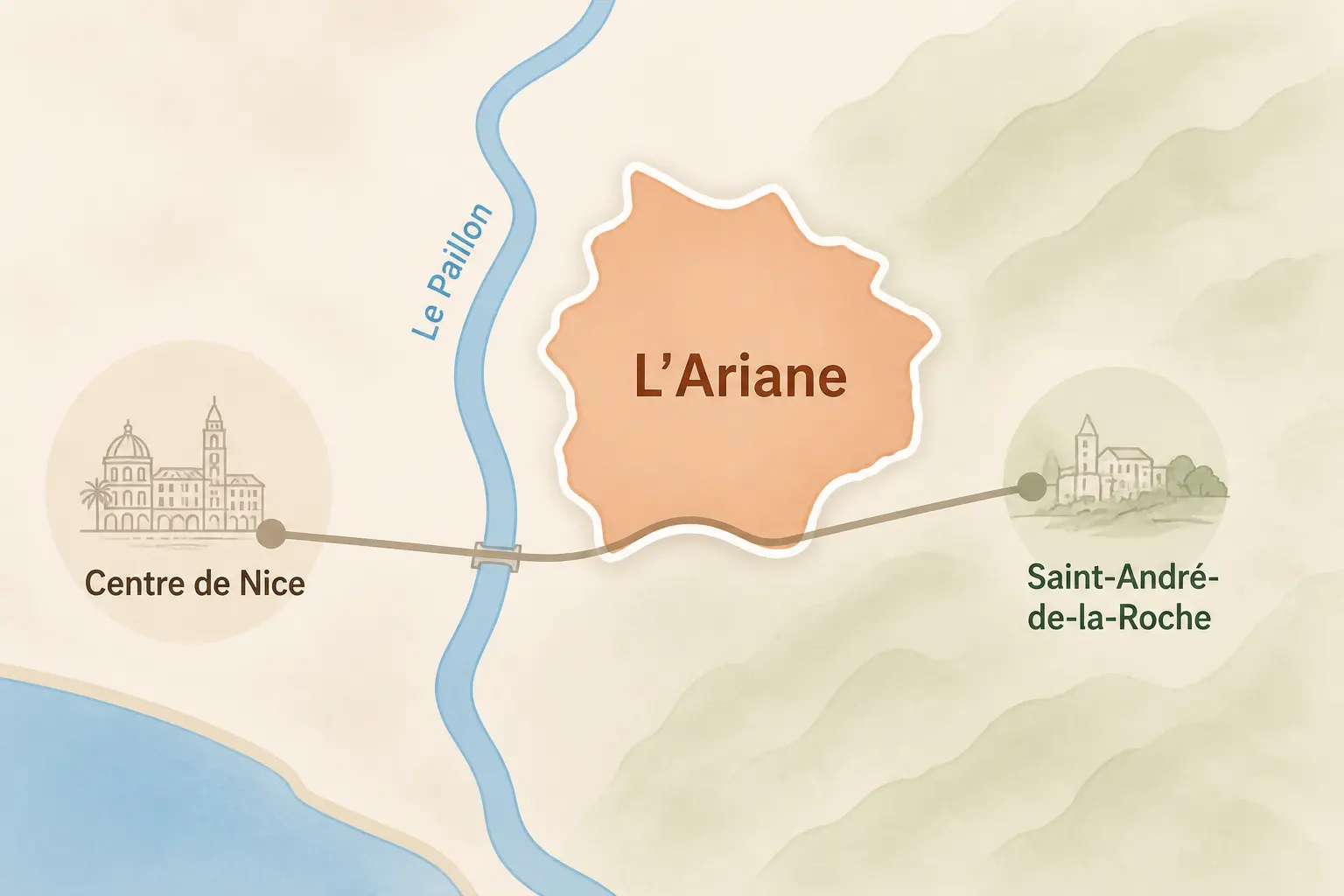 Où se trouve L’Ariane dans l’est de Nice ?