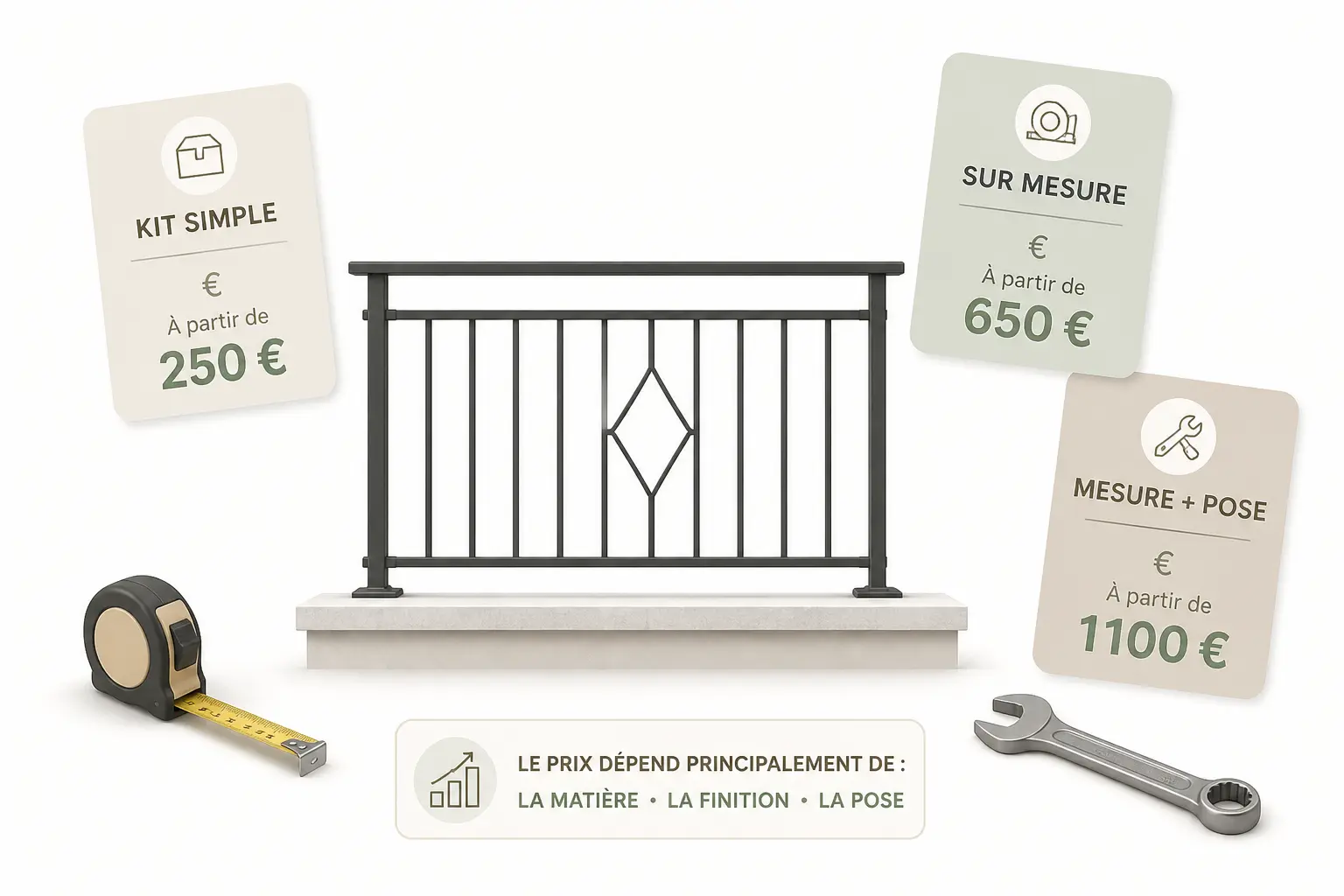 Quel budget prévoir pour un garde-corps pour balcon ?