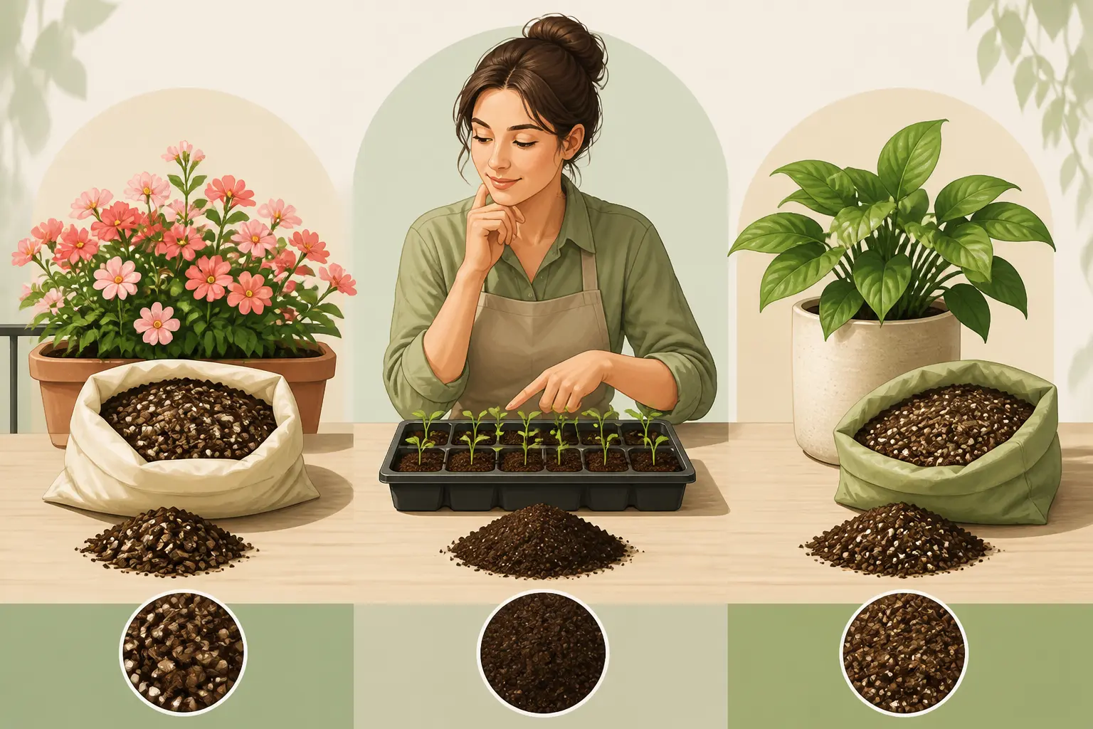 Choix du terreau selon les plantes : semis, plante fleurie et plante d’intérieur en pot
