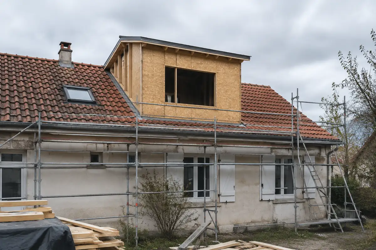 Chien assis sur une toiture : l'autorisation, la surface créée, la structure et le prix